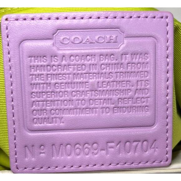 Y2K Coach F10704 Hamptons Stripe Satchel Bag & Large Wristlet - Picture 15 of 16